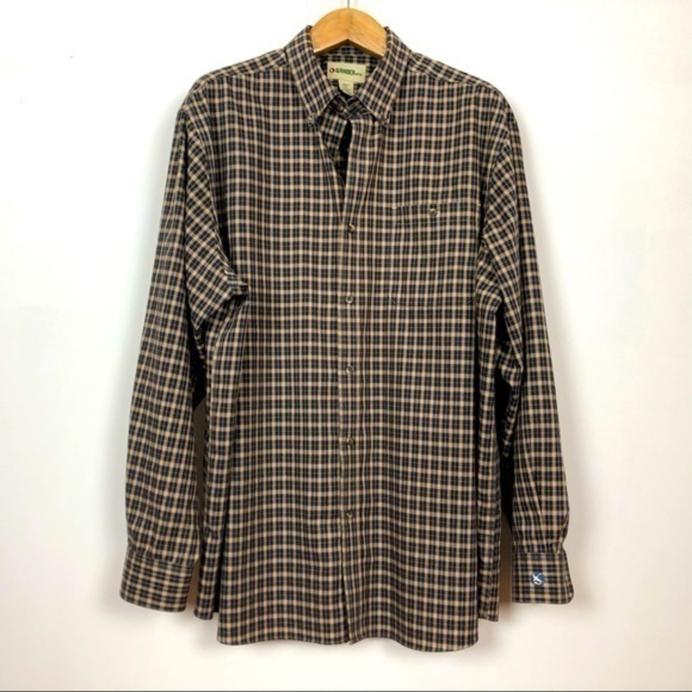 Gander MTN Men’s Brown Plaid Hiking Outdoor Button-Down Shirt‎ Size 2XL